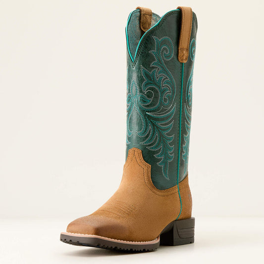 Ariat Hybrid Ranch Time Acorn Roughout / Teal