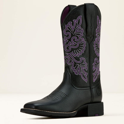 Ariat Round Up Wide Square Black Deertan