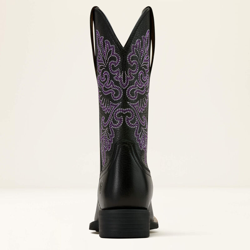 Ariat Round Up Wide Square Black Deertan