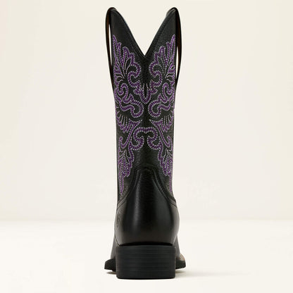 Ariat Round Up Wide Square Black Deertan