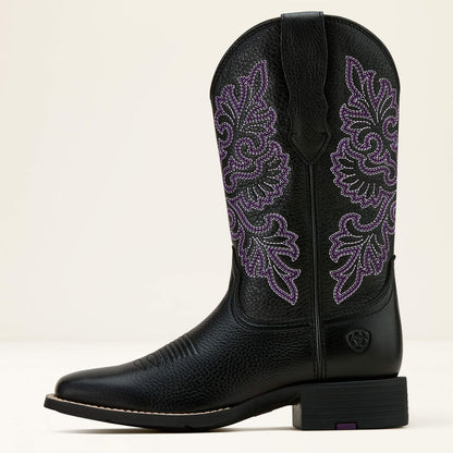 Ariat Round Up Wide Square Black Deertan