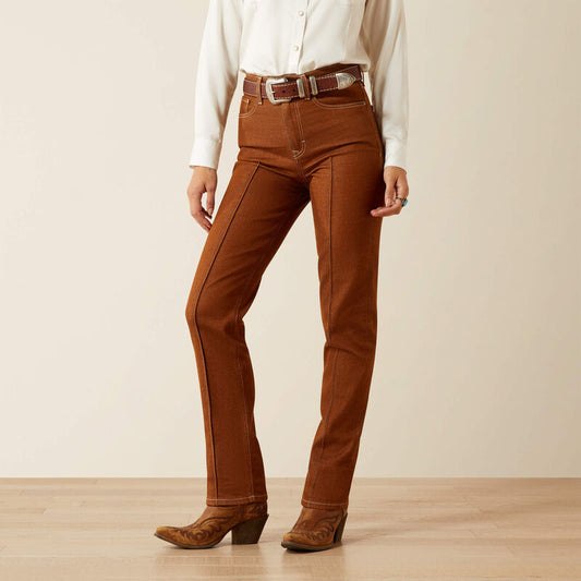 Ariat Ultra High Rise Relaxed Straight Leg Jean Pecan Brown