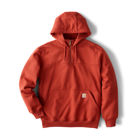 Carhartt Rain Defender Heavy Weight Quarter Zip Hoodie Spice Red