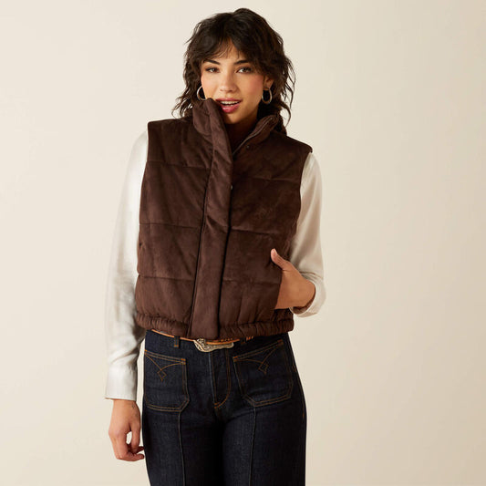 Ariat Swirls Faux Leather Vest Mole