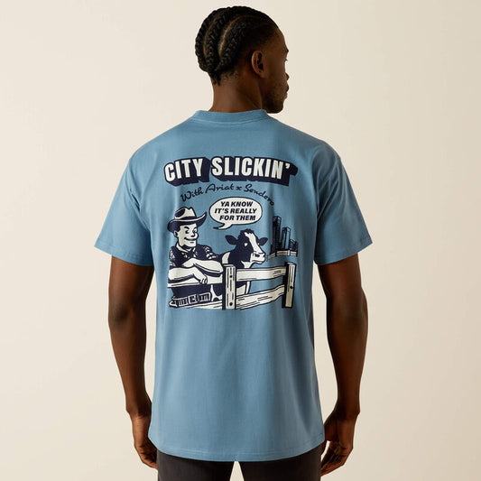 Ariat x Sendero Country Fences T-Shirt Copen Blue