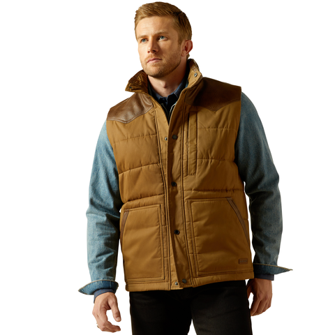 Ariat Western Quilted Vest Cub Khaki/Brown