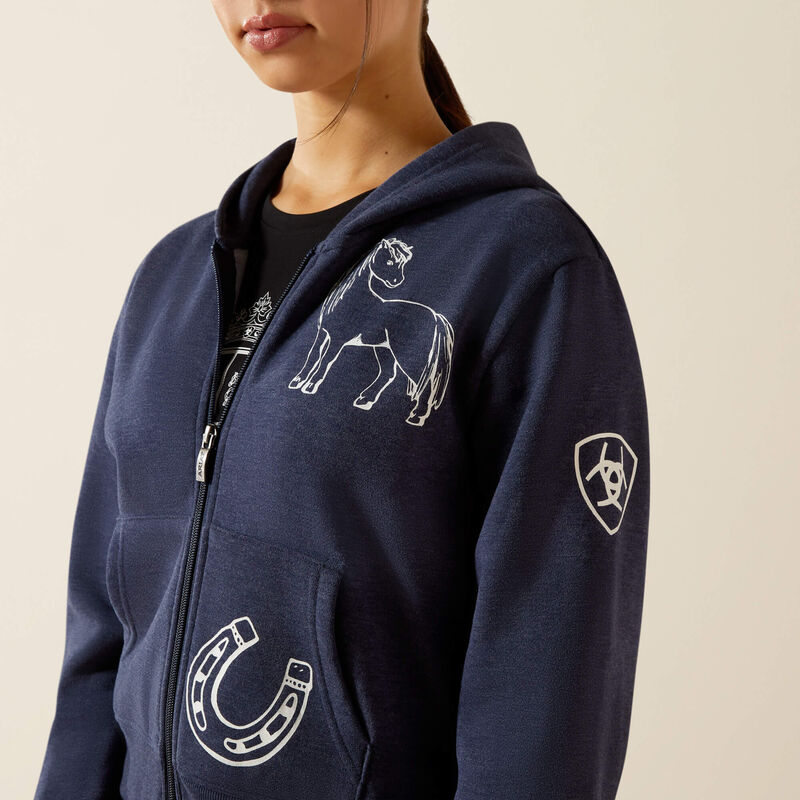 Ariat Kids Spiffy Full Zip Navy Heather