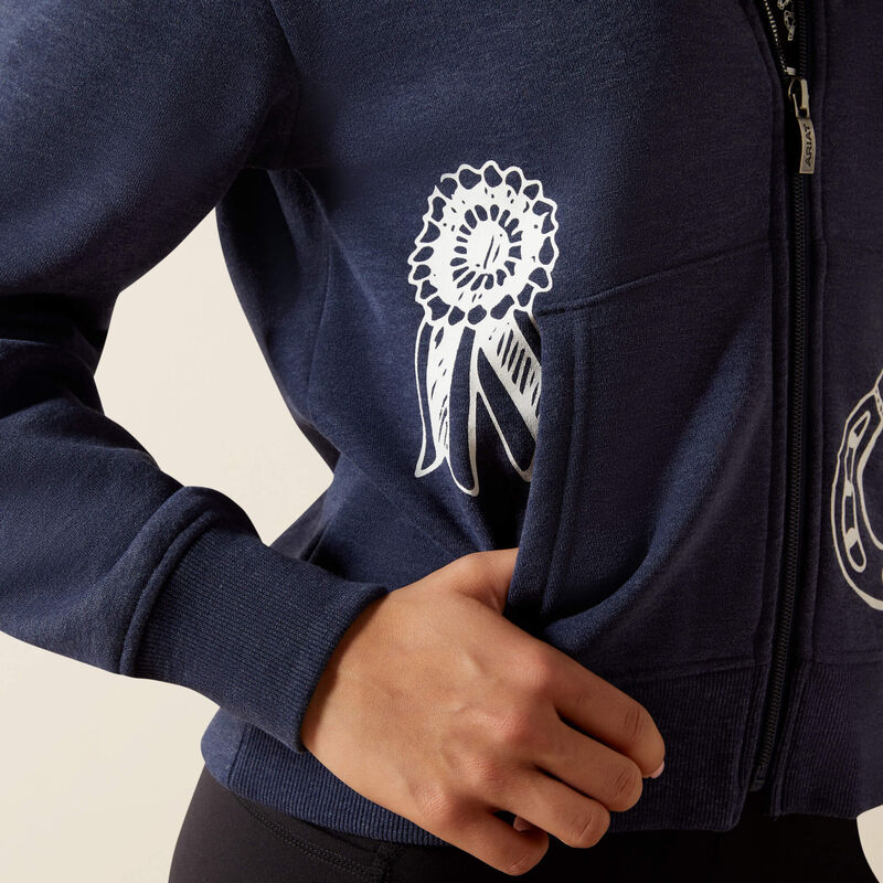 Ariat Kids Spiffy Full Zip Navy Heather