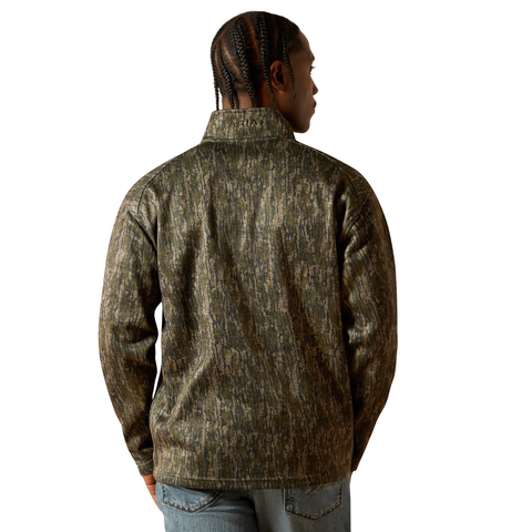 Ariat Caldwell Logo 1/4 Zip Sweater Green Treebark Camo