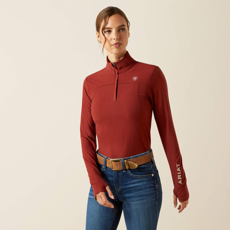 Ariat Ladies Lowell 3.0 1/4 Zip Baselayer Madder Brown