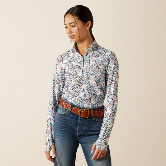Ariat Kids Lowell 3.0 1/4 Zip Baselayer Posey Pony Print