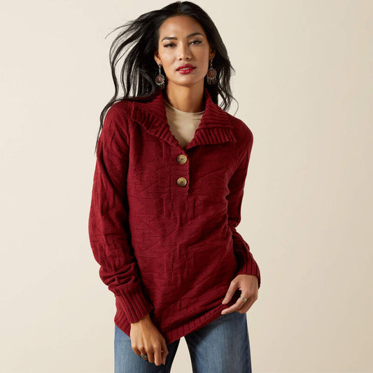 Ariat Ornate Pullover Sweater Cabernet