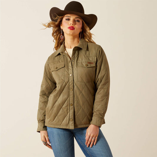 Ariat Grizzly Quilted Barn Jacket Dusky Green