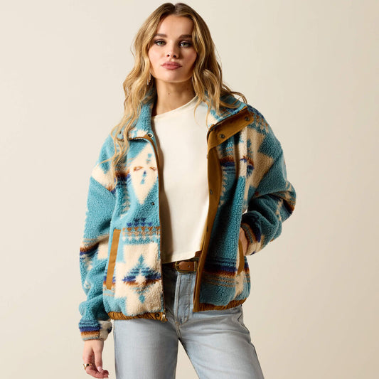 Ariat Sherpa Blocked Jacket Agave Southwest Print