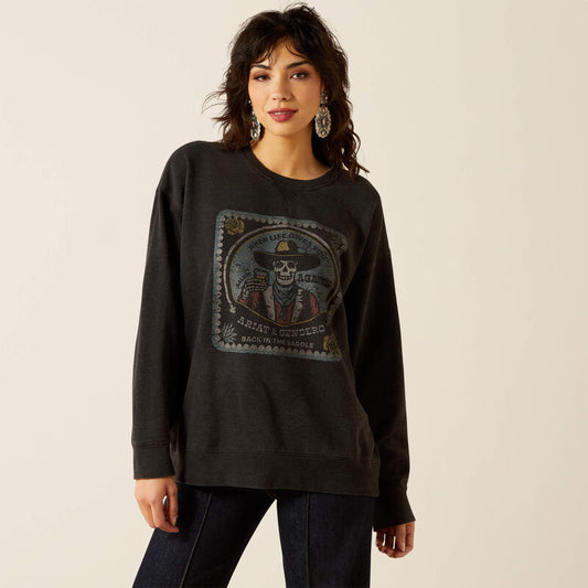 Ariat x Sendero When Life Gives You Agaves Oversize Sweatshirt Black Mineral Wash