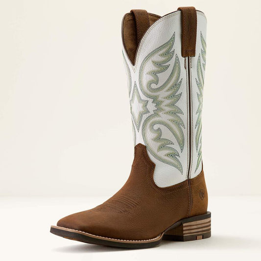 Ariat Mens Ricochet Wide Square Toe Cowboy Boot Mustang Brown