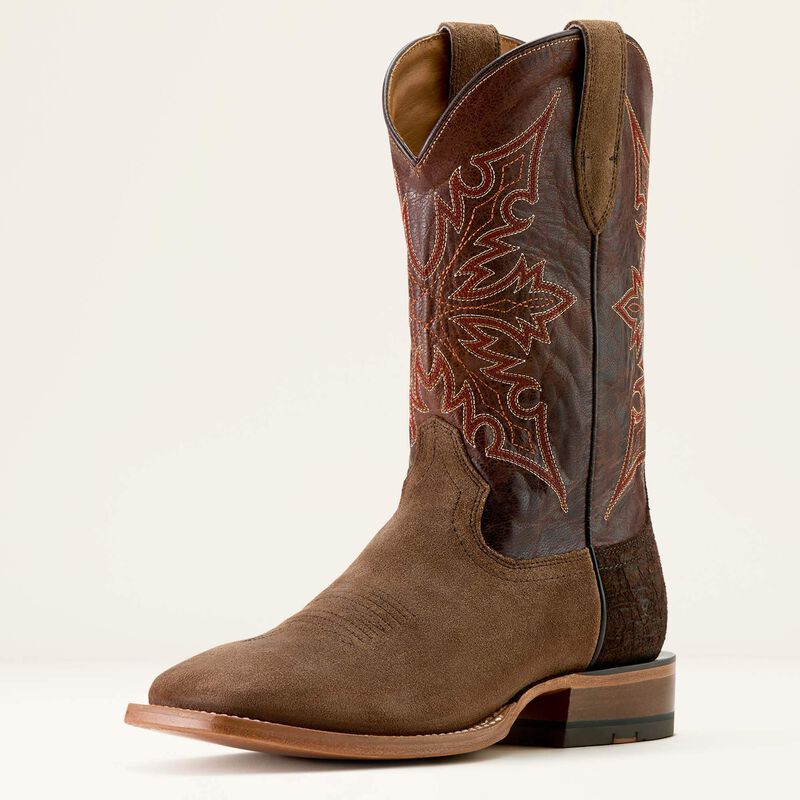Ariat Circuit Gritty Cowboy Boot Ranch Brown Suede