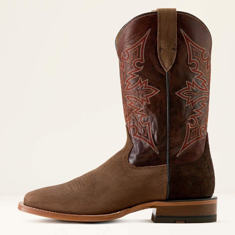 Ariat Circuit Gritty Cowboy Boot Ranch Brown Suede
