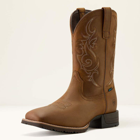Ariat Hybrid Ranchway Waterproof Cowboy Boot Distressed Brown