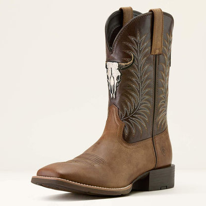 Ariat Sport Steer Skull Cowboy Boot Sandstorm