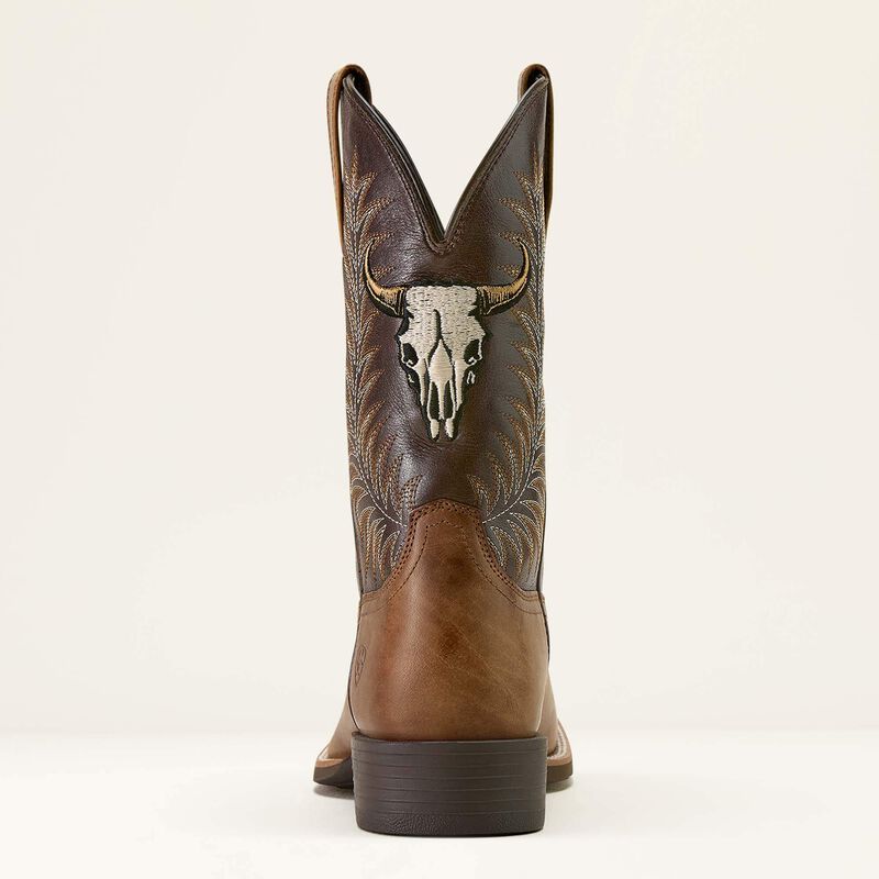 Ariat Sport Steer Skull Cowboy Boot Sandstorm