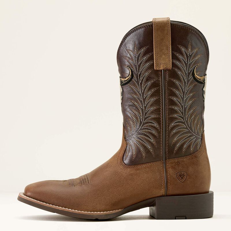 Ariat Sport Steer Skull Cowboy Boot Sandstorm