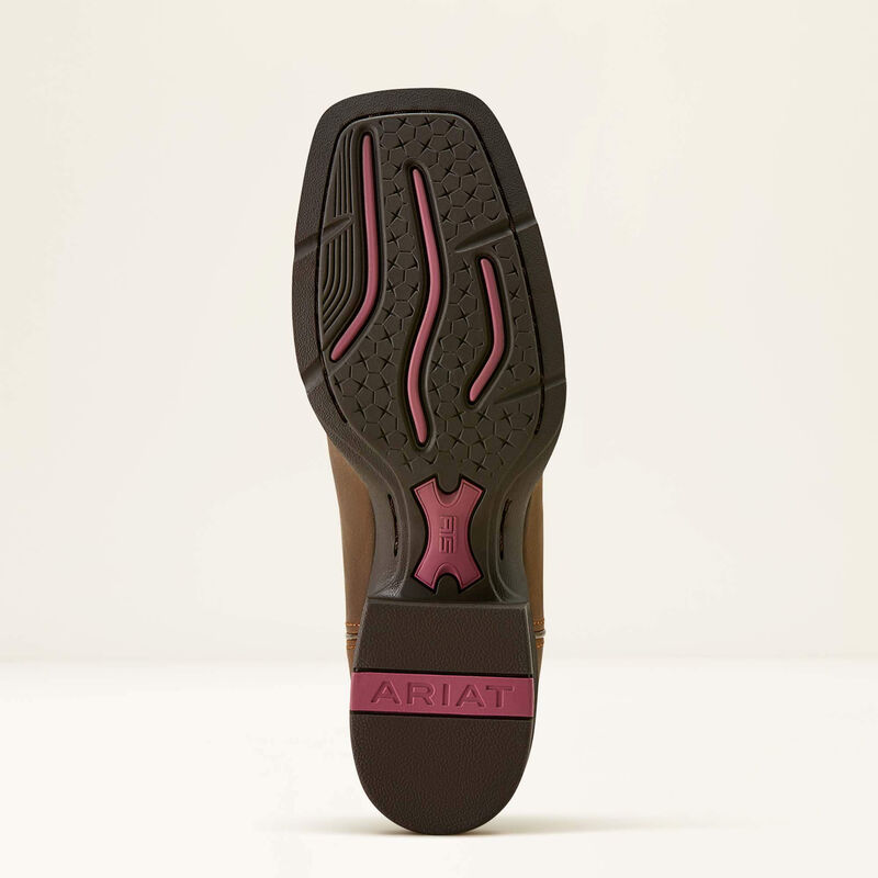 Ariat Round Up Wide Square Toe Stretchfit Western Boot Sassy Brown