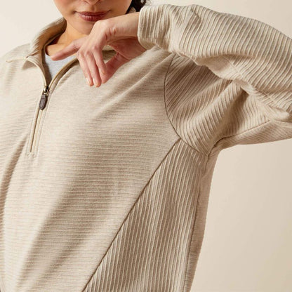 Ariat High Noon 1/2 Zip Pullover Oatmeal