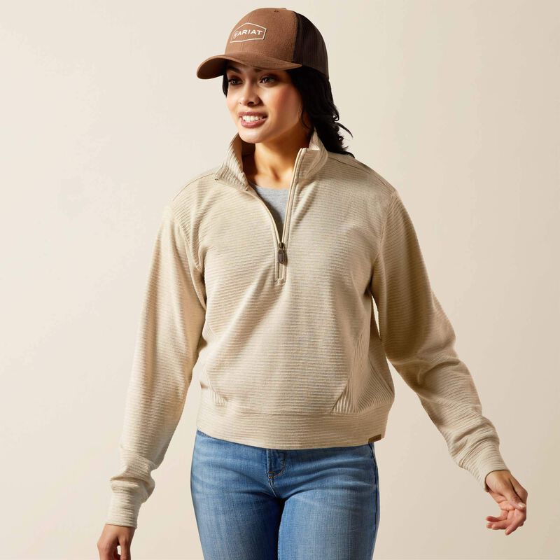 Ariat High Noon 1/2 Zip Pullover Oatmeal
