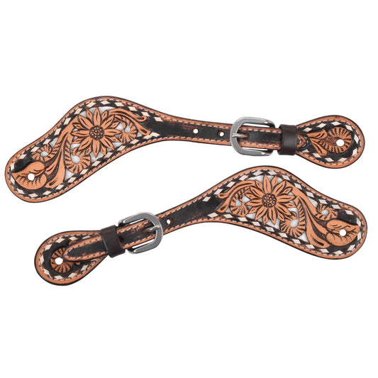 Circle Y Whte Daisy Filigree Spur Strap