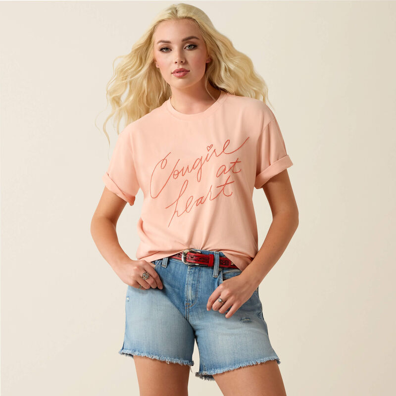 Ariat Ladies Cowgirl At Heart T Shirt Tropical Peach