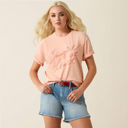 Ariat Ladies Cowgirl At Heart T Shirt Tropical Peach