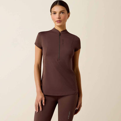 Ariat Ladies Breathe 1/2 Zip Baselayer Pommel Brown