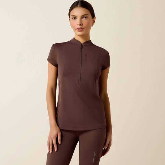 Ariat Ladies Breathe 1/2 Zip Baselayer Pommel Brown