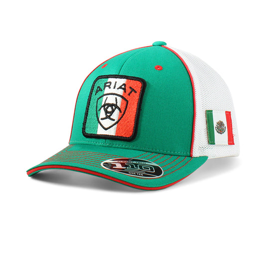 Ariat Green Mexican Flag Patch Hat