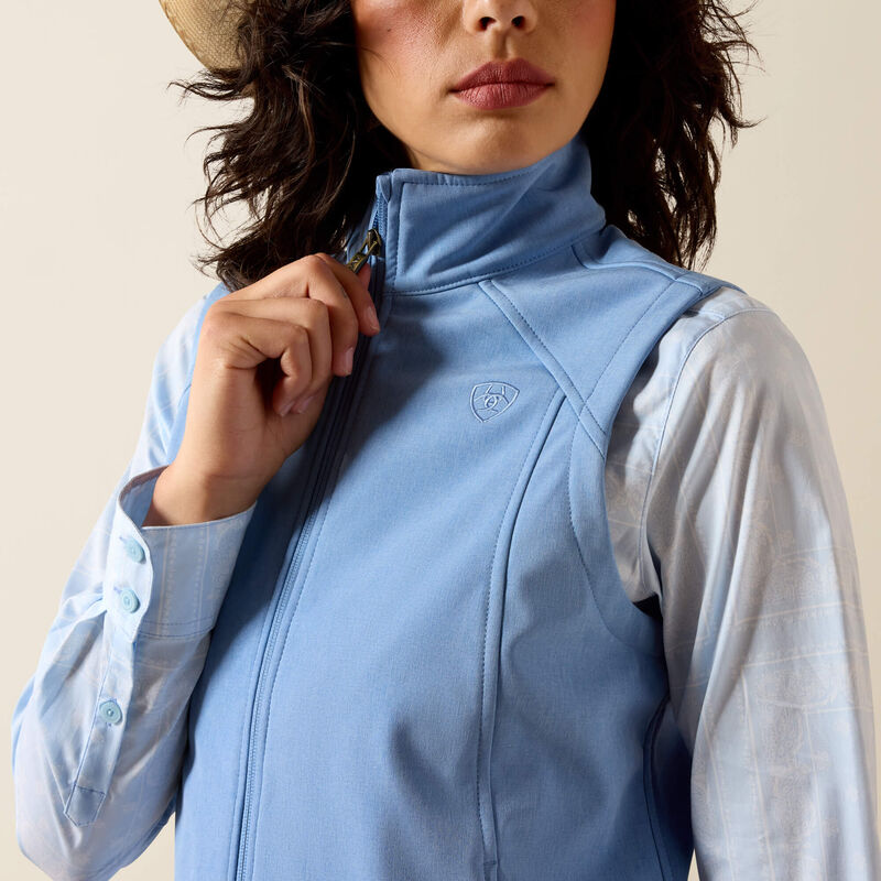 Ariat Ladies Ariat Logo Softshell Vest Ashleigh Blue Heather