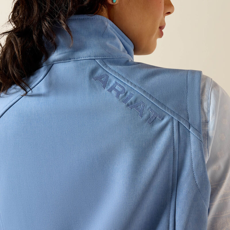 Ariat Ladies Ariat Logo Softshell Vest Ashleigh Blue Heather