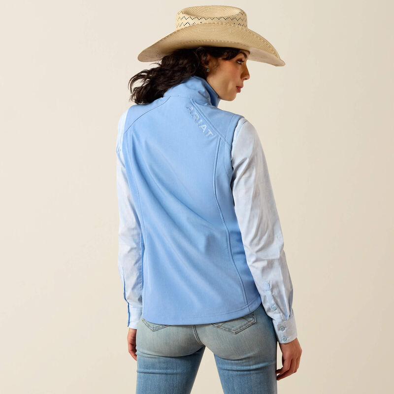 Ariat Ladies Ariat Logo Softshell Vest Ashleigh Blue Heather