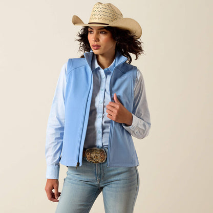 Ariat Ladies Ariat Logo Softshell Vest Ashleigh Blue Heather