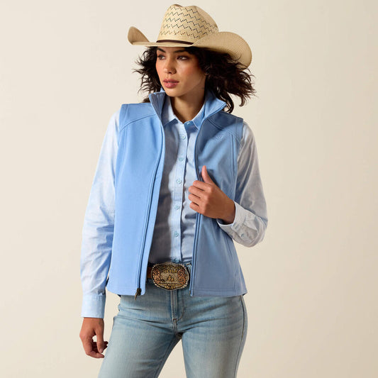 Ariat Ladies Ariat Logo Softshell Vest Ashleigh Blue Heather