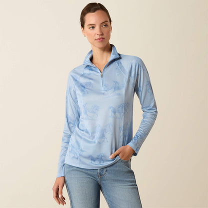 Ariat Sunstopper 3.0 1/4 Zip Baselayer St. Tropez Mirage Print