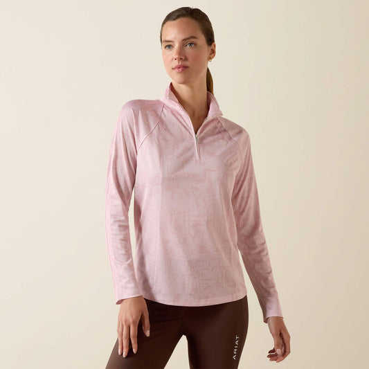 Ariat Sunstopper 3.0 1/4 Zip Baselayer Sepia Rose Horse Park