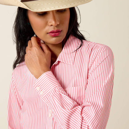 Ariat Ladies Kirby Pro Shirt Sun Kissed Coral Stripe