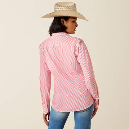 Ariat Ladies Kirby Pro Shirt Sun Kissed Coral Stripe