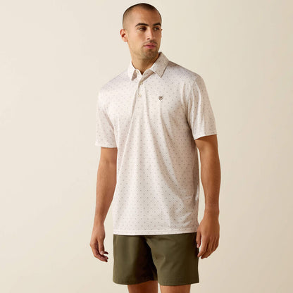 Ariat Mens All Over Print Polo Moonbeam Steer Print