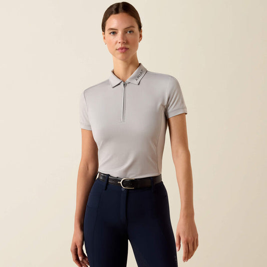 Ariat Ladies Bandera 1/4 Zip Polo Show Grey