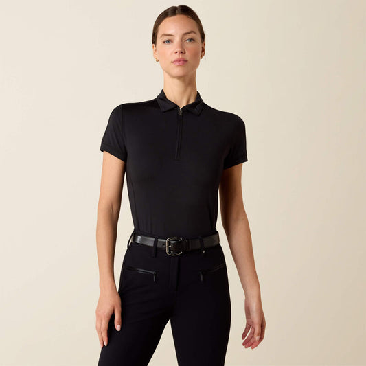 Ariat Ladies Bandera 1/4 Zip Polo Black