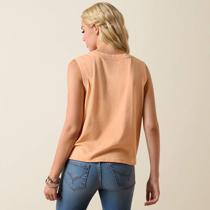 Ariat Ladies Wild Roper Tank Orange Chiffon