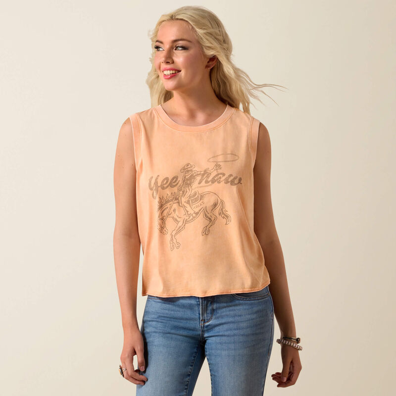 Ariat Ladies Wild Roper Tank Orange Chiffon