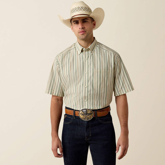 Ariat Mens Pro Series Stevie Classic Fit Shirt White Multi Stripe